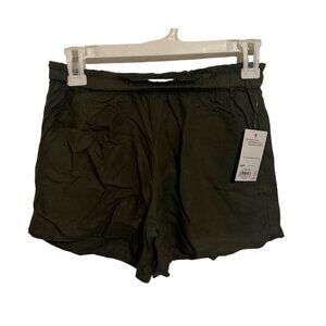 Girls SO Hunter Green Elastic Waist Paperbag Waist Pull On Shorts Size Large (10